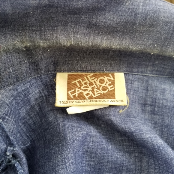 Vintage dark chambray blazer bt The Fashion Place L - Picture 6 of 6